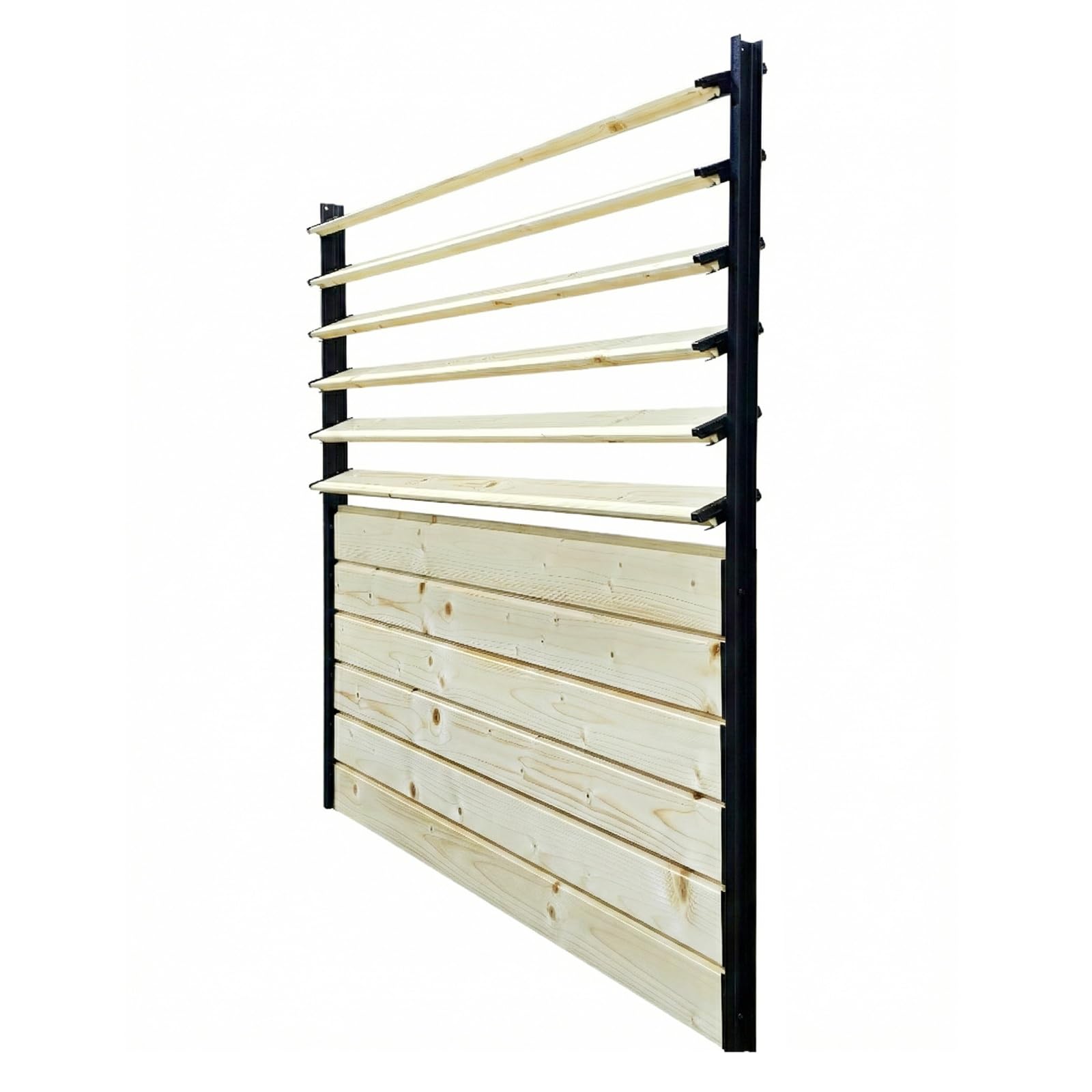 QLS Shutters Sichtschutz Set 100 cm mit 12 Holzlamellen verstellbar