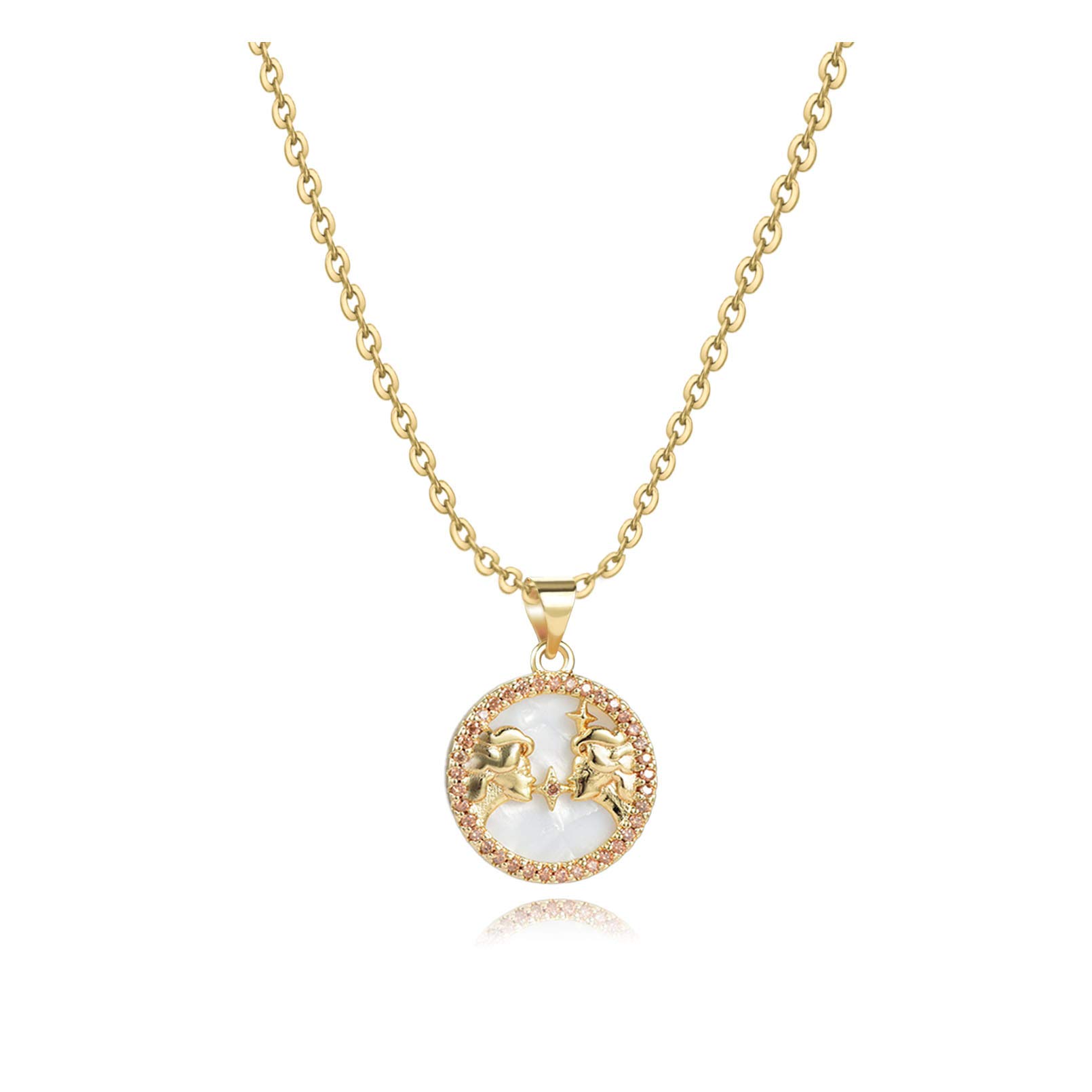 Zodiac Necklaces for Women Horoscope Gold Aquarius Capricon Gemini Birthstone Necklaces for Women Jewelry Gifts