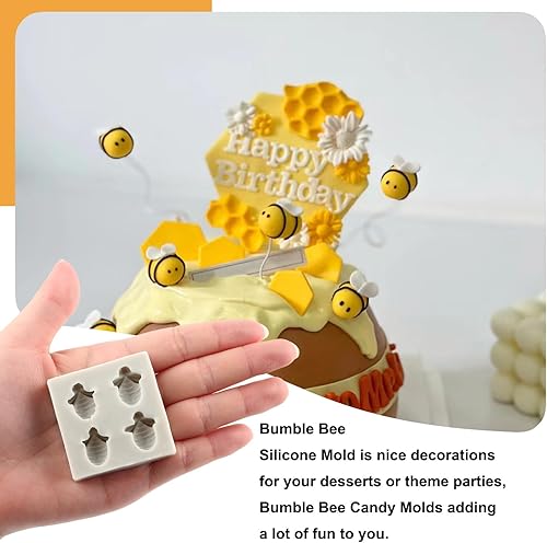 Miniatura 3 de Molde de silicona para fondant de abejas de abejas, molde de silicona para colmena para decoración de cupcakes, decoración de pasteles, chocolate,