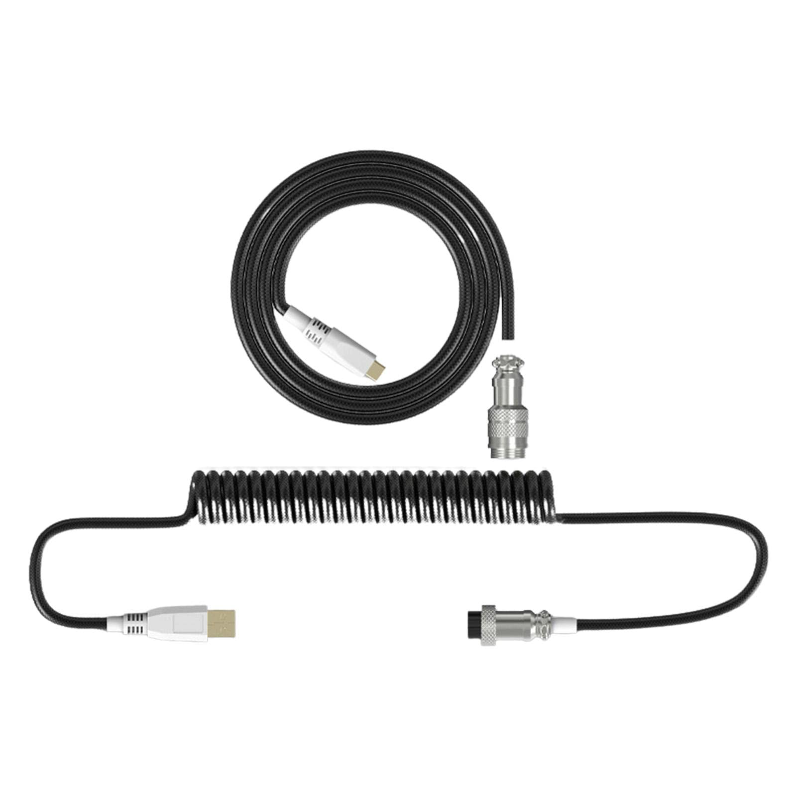 Buy VegKey TypeC Coiled Keyboard Cable, Double Sleeved Custom Keyboard