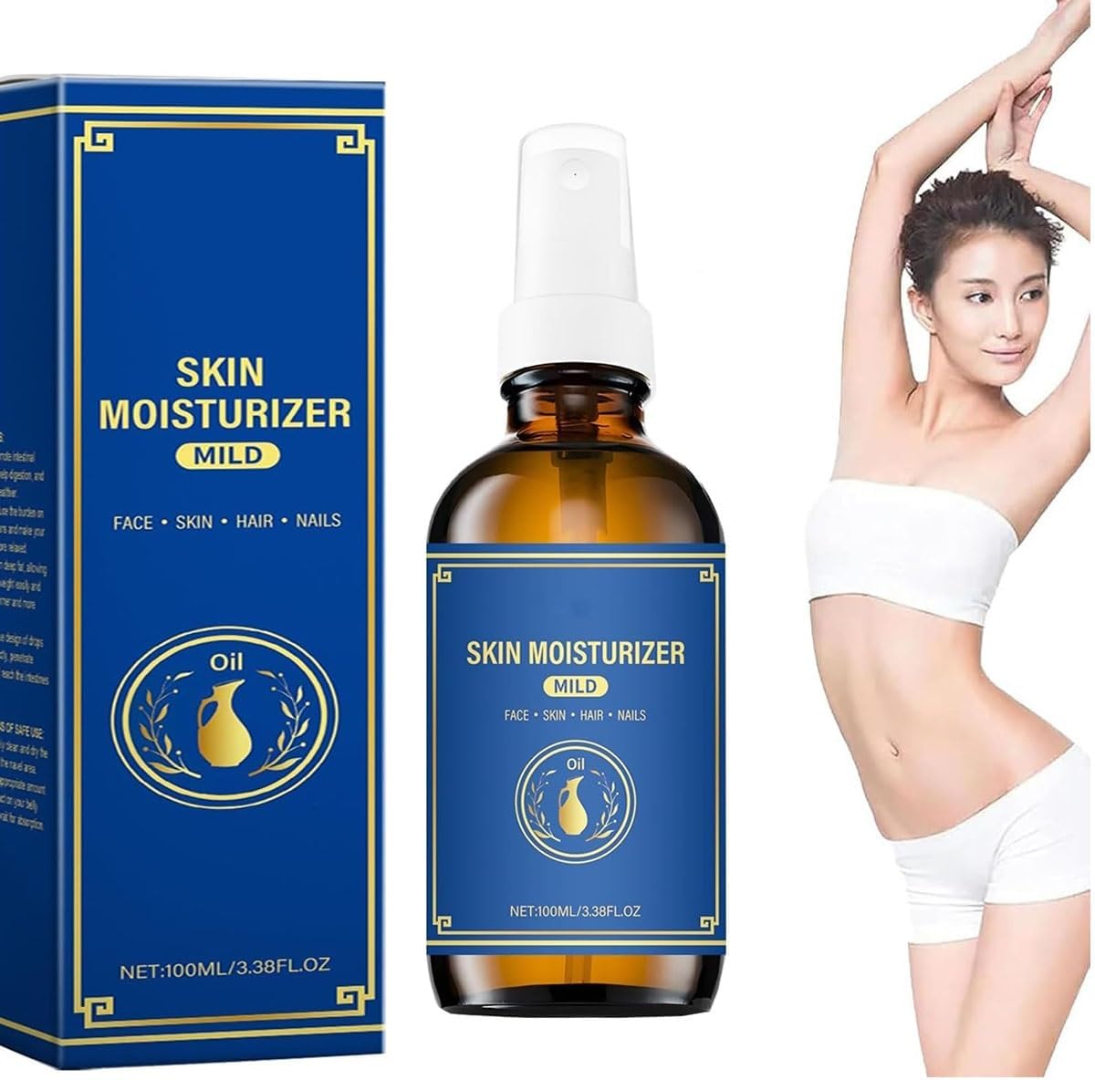 Ancient Greek Repair Organic Face and Body Oil for Dry Skin, Natural Moisturizer, Hair, Hands, Cuticles and Nails Care, Olive, Lavender, Almond, Vitamin E and Grapeseed Oils, for Women and Men(1pc)