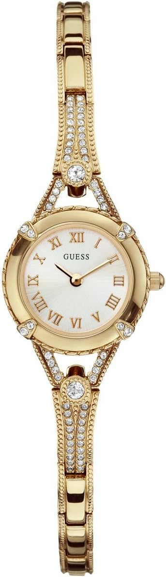 Guess Petite Silver-Tone Crystal Bracelet Watch