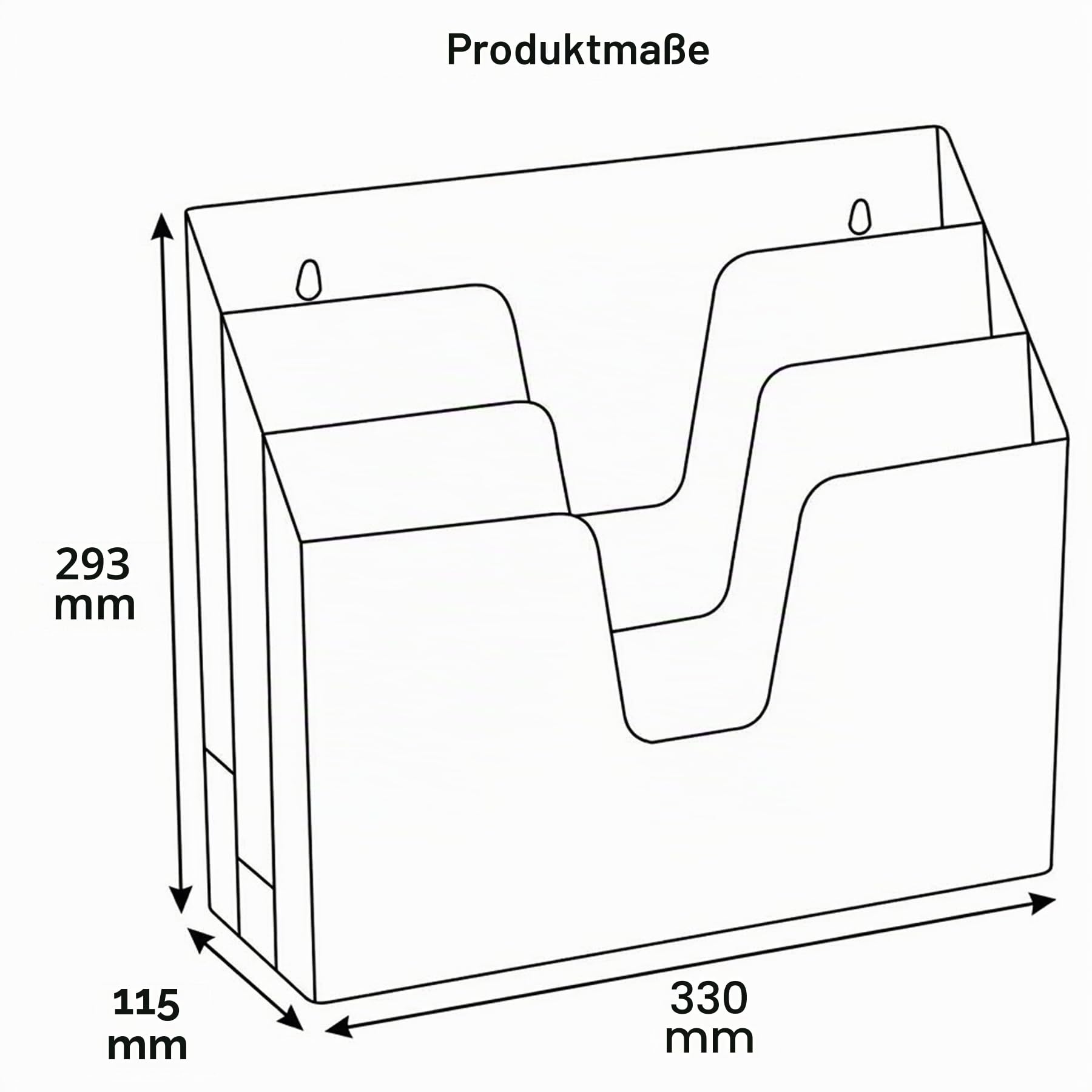 Acrimet Unterlagenhalter Dreifach Horizontalen (Rosa Farbe)