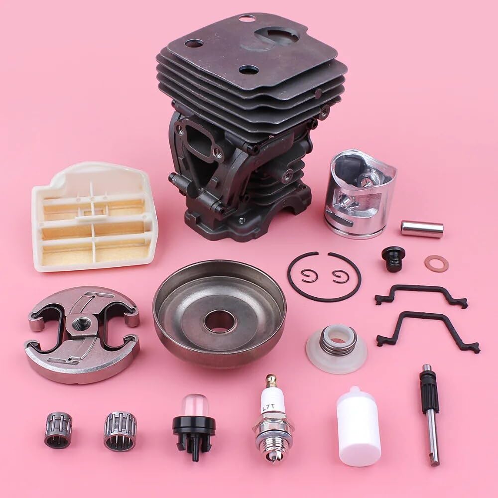 Zestaw tłoka cylindra 44mm do Husqvarna 445 450 .325 7 zębów bęben sprzęgła filtr powietrza paliwa pompa olejowa piła łańcuchowa wymień część zamienną Zestaw cylindrów piły łańcuchowej