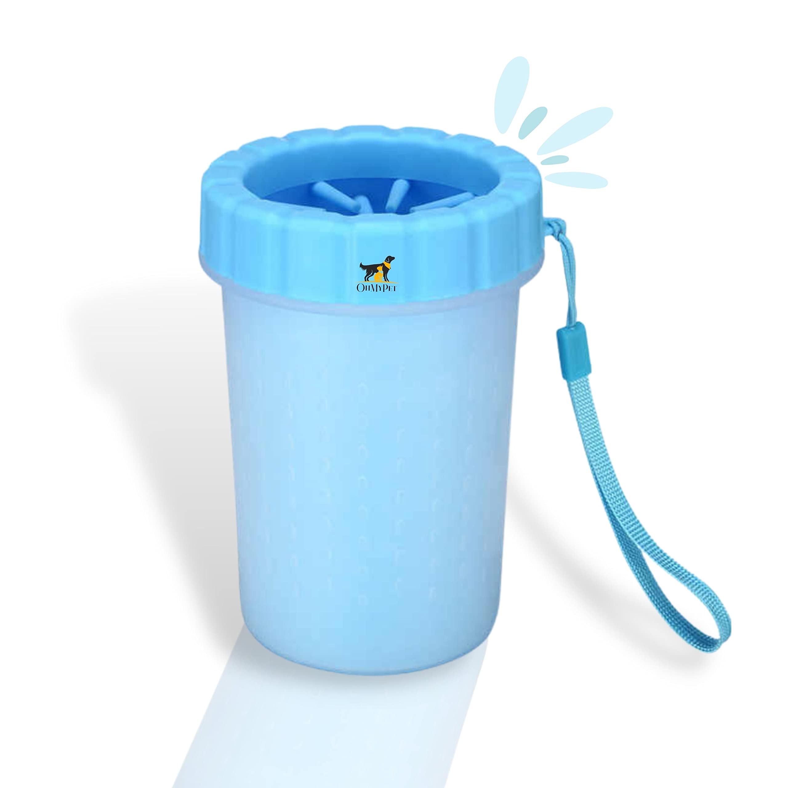 OH MY PETFoot Washing Cup Portable Pet Paw Cleaner Muddy Paw Washer with Soft Silicone Bristles for Quickly Cleaning Pets Muddy Feet - Colour May Vary- (LARGE)