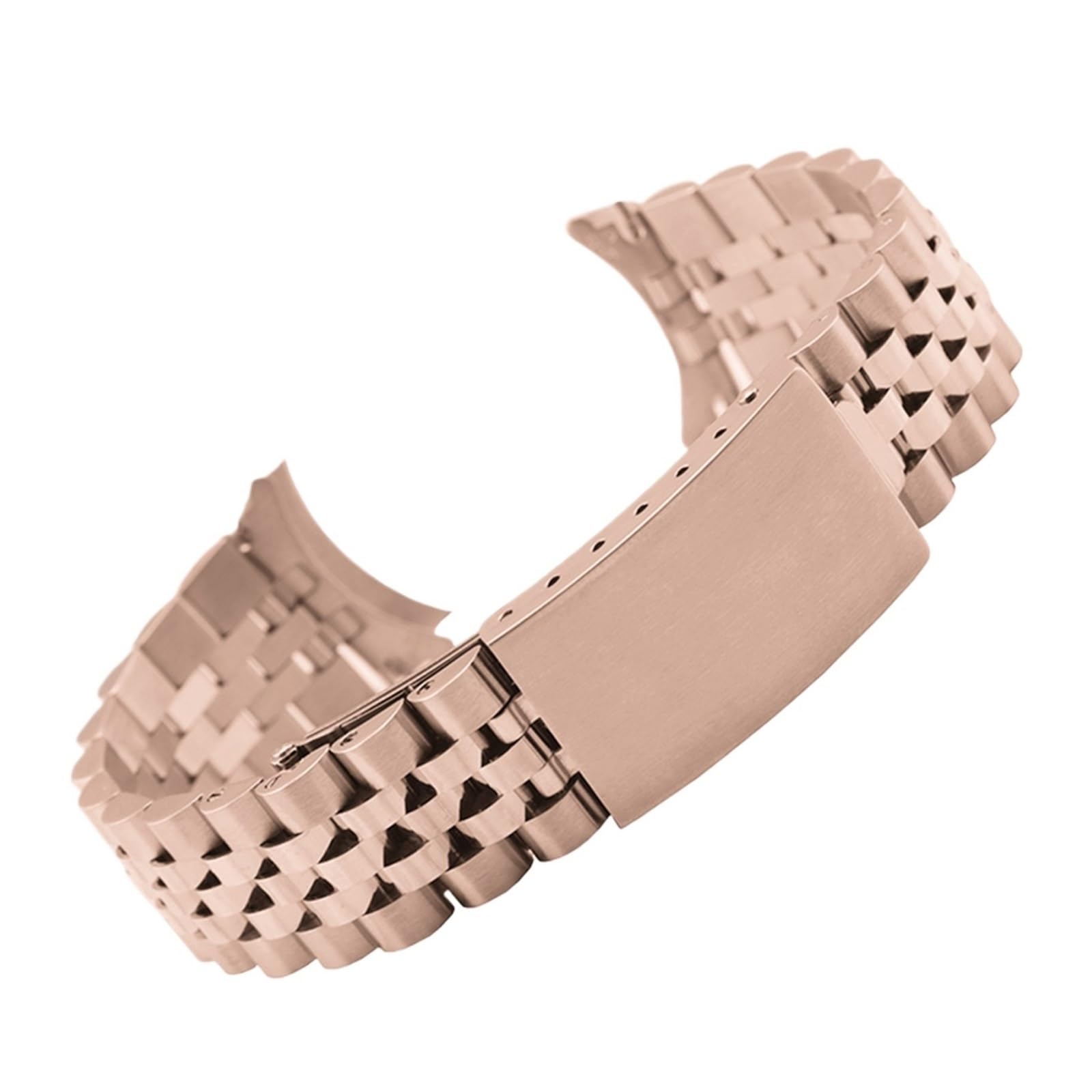 YINGO Correa De Reloj Con Extremo Curvado Acero Inoxidable, Pulsera Muñeca Correa Metal Sólido 13, 17, 18, 19, 20, 21 Y 22mm, 5 Cuentas