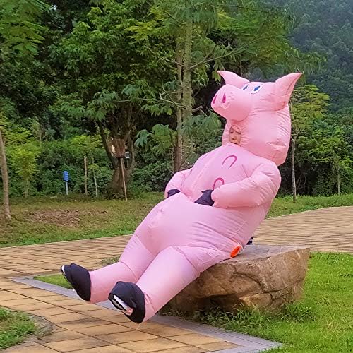 Poptrend Inflatable Pig Costume Christmas Adults Pink Pig