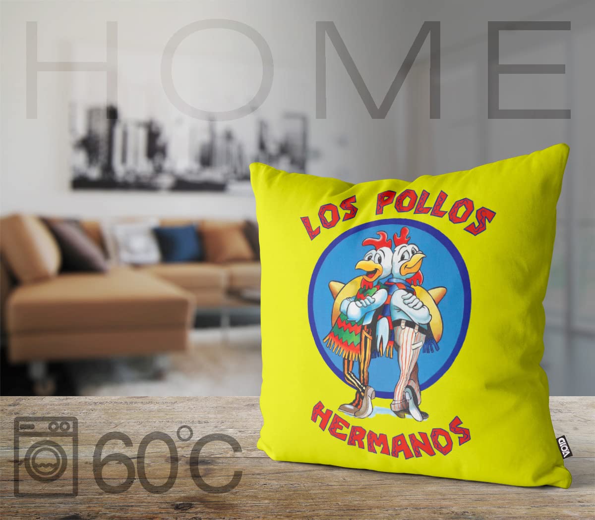 VOID Los Pollos poszewka na poduszkę do użytku na zewnątrz wewnątrz Hermanos, rozmiar poduszki: 60 x 60 cm