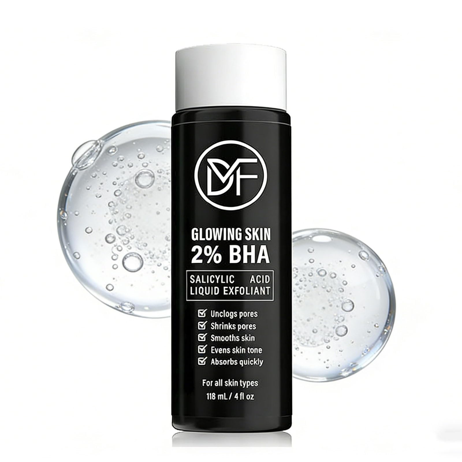 2% BHA Salicylic Acid Liquid Exfoliant Serum For Blackhead Removal,Unclog Pores,Smooths skin118mL 4 fl OZ Face Exfoliator For Facial Skin Care