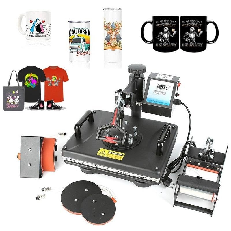 Namibind Heat Press 5 in1 Digital Multifunctional Sublimation Machine 12 x 15 Inch, Vinyl Printing Machine for T-Shirts, Mugs Caps, Plates & More | Digital Control, 360° Rotation-image-5