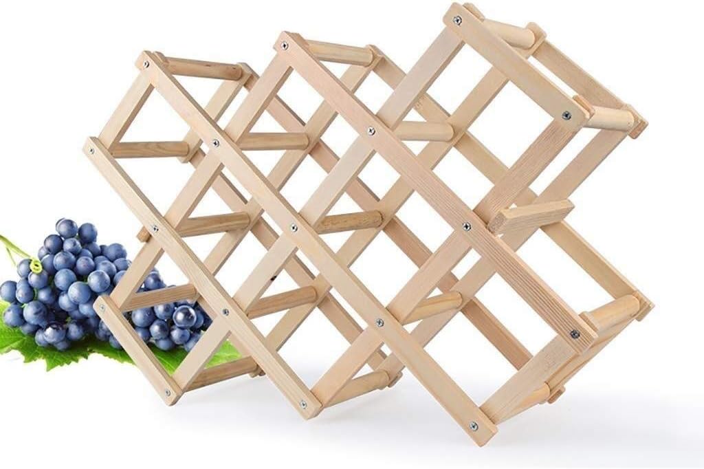 FKwine Racks Wooden Foldable Simple Wine Rack Ornaments Decorations for Kitchens Living Room Storage Rack (Size : 33.517.512.5cm) (48 * 22 * 12.5cm)