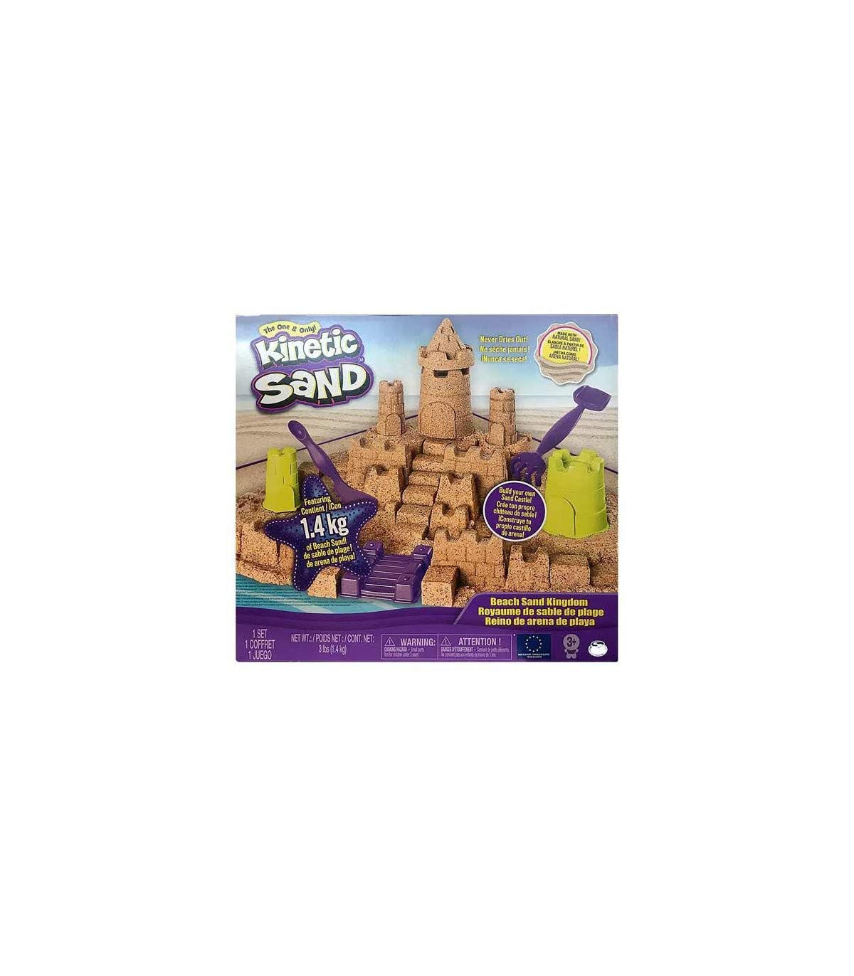Kinetic Sand Construye Tu Reino – 1.36 Kg De Arena Cinética Con 6 Moldes Y 2 Herramientas