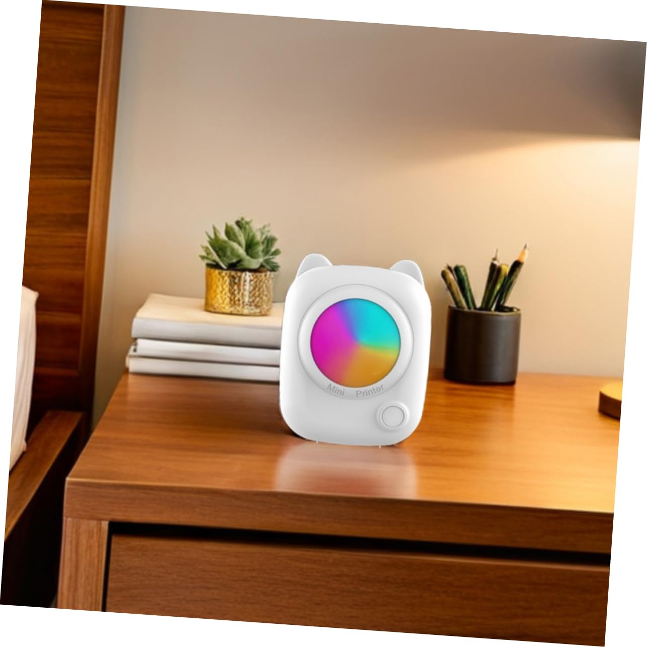 Homoyoyo Mini Stampante Termica Portatile Bianca, Stampa Etichette | Abs, Batteria 1200mah, Formato Tascabile, per Fogli Adesivi, Foto, Ricevute e Memo