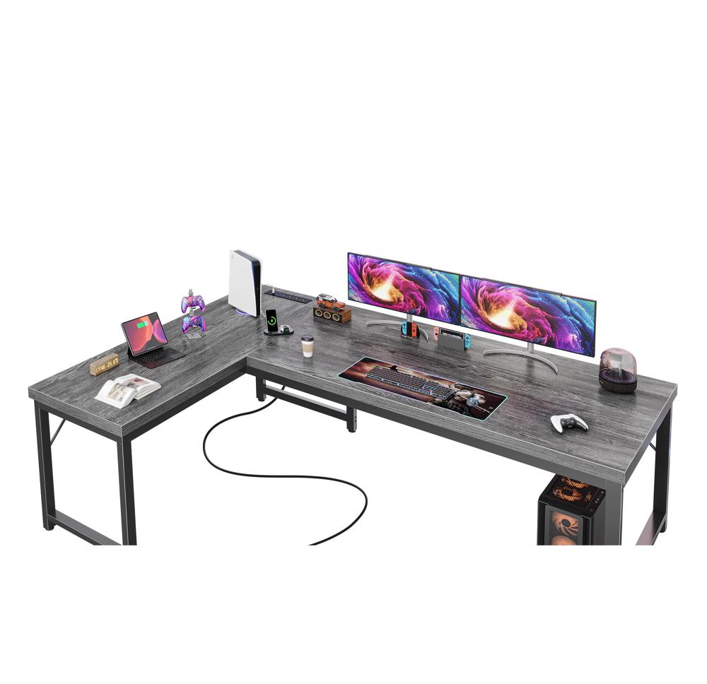 Amazon.com: Huuger 63 Inch L Shaped Desk with Power Outlets and