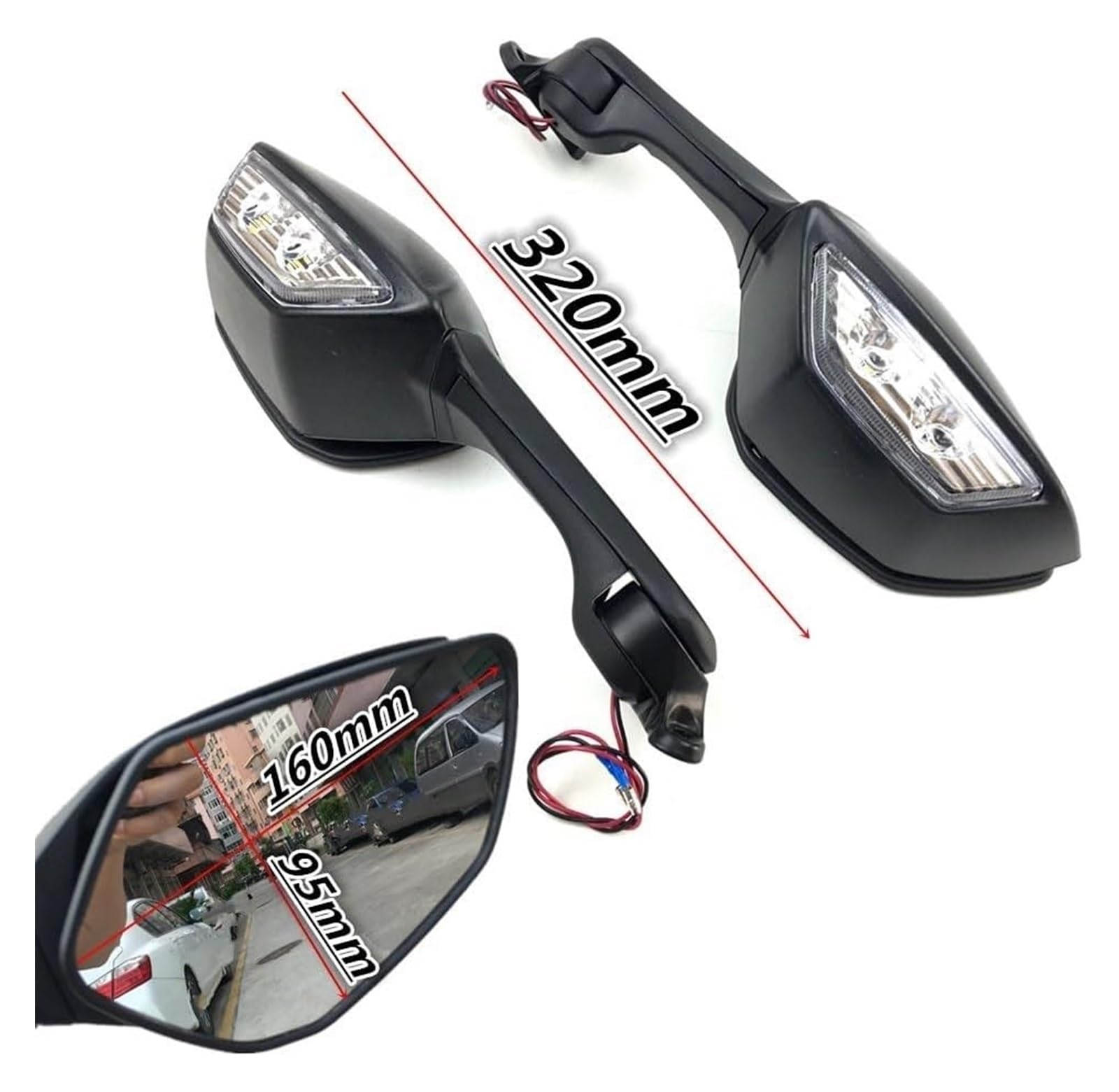Motocicleta para ZX10R 2011-2015 Espejos Retrovisores De Motocicleta Luz Señal Giro Espejo Retrovisor Espejo Retrovisor