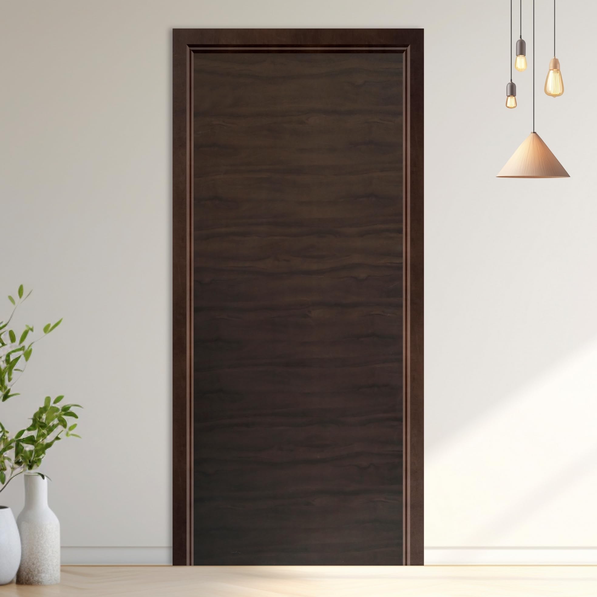 LAPO WPC Door 25mm for Bathroom,Home Door,Waterproof & Termiteproof,Door for Entrance,Office,Balcony,Kitchen (Without Frame) 30x81 inch,Destiny-600-(20.5Kg-Dark Wooden)-608
