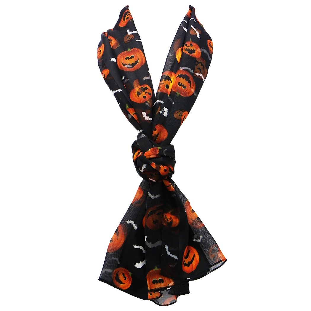 Rosemarie CollectionsWomen's Spooktacular Halloween Fun Print Lightweight Fashion Scarf