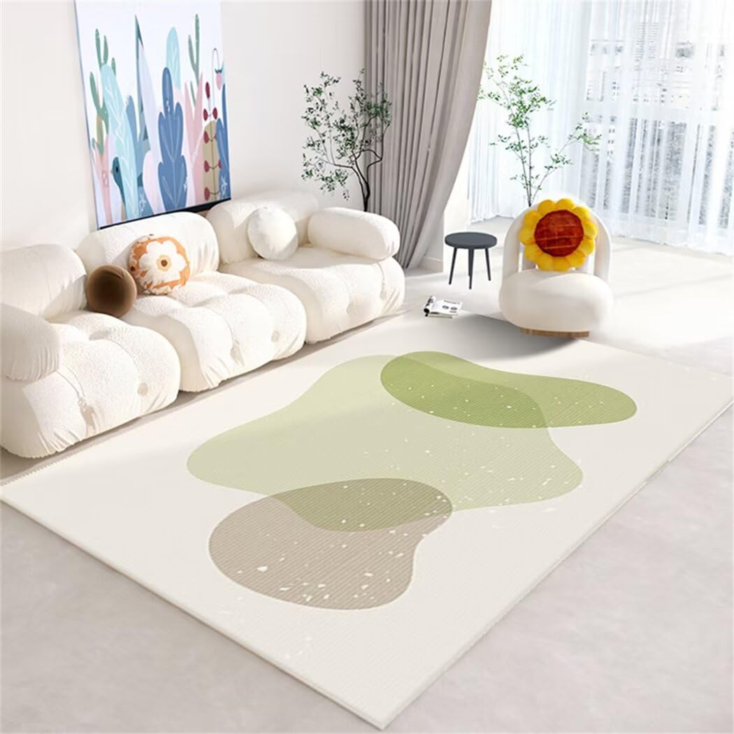 Tapis de salon minimaliste beige lavable 60x120cm pour chambre