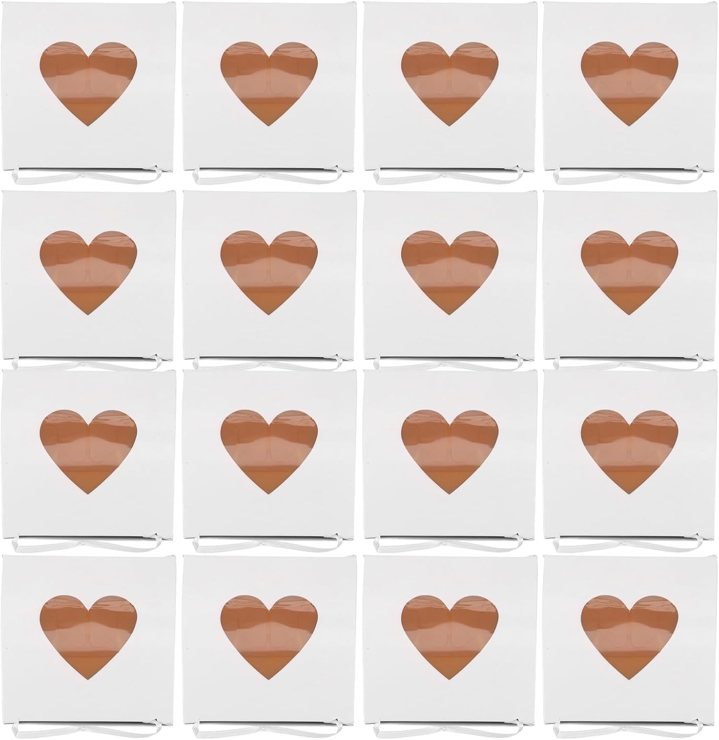 ibasenice 50pcs White Heart Window Candy Boxes Paper Favor Boxes Wedding Party Supplies Portable Small Packaging