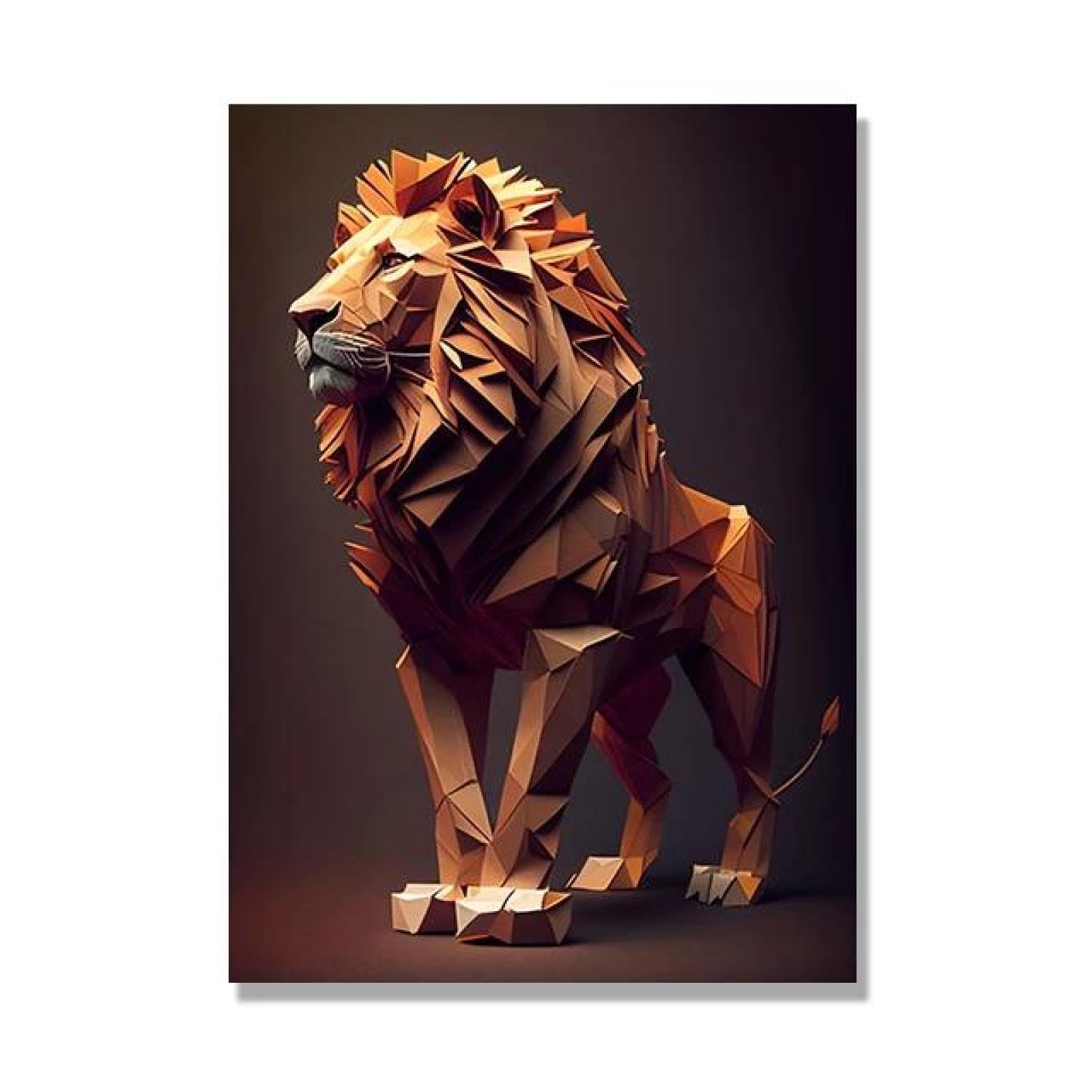 Yocheng Animal Origami Art Posters Abstract Canvas Painting Wall Print Picture Living Room Home Decor 21x30cm No Frame
