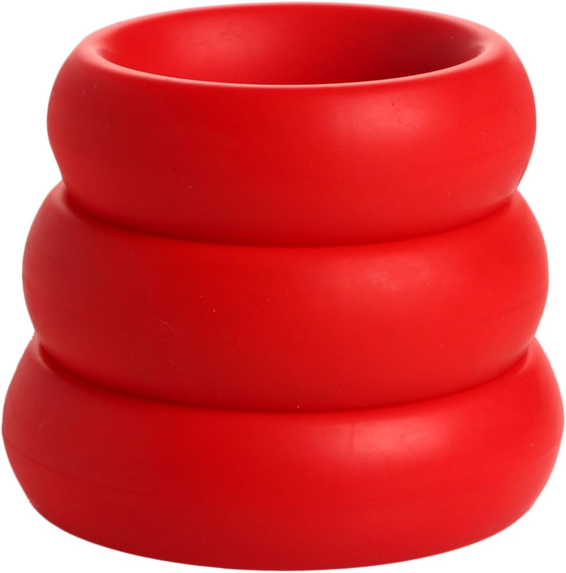 3 Piece Silicone Cock Ring Set (Red)