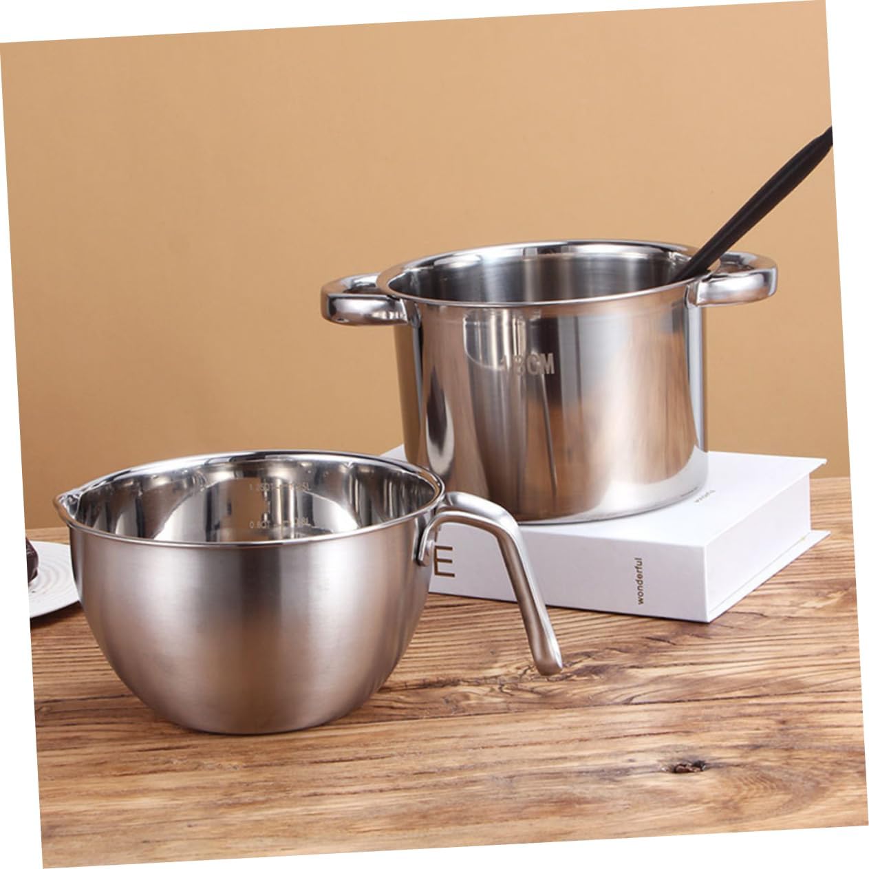GLEAVI 1set Melting Pot Double Boiler Stainless Steel Butter Cheese Heating Pot Easy to Use Compact