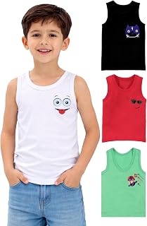 UCARE Boys Cotton Vest Pack of 4 | Kids Baniyan Combo | Soft & Breathable Sleeveless Innerwear for Boys Comfort Fit Price In India
