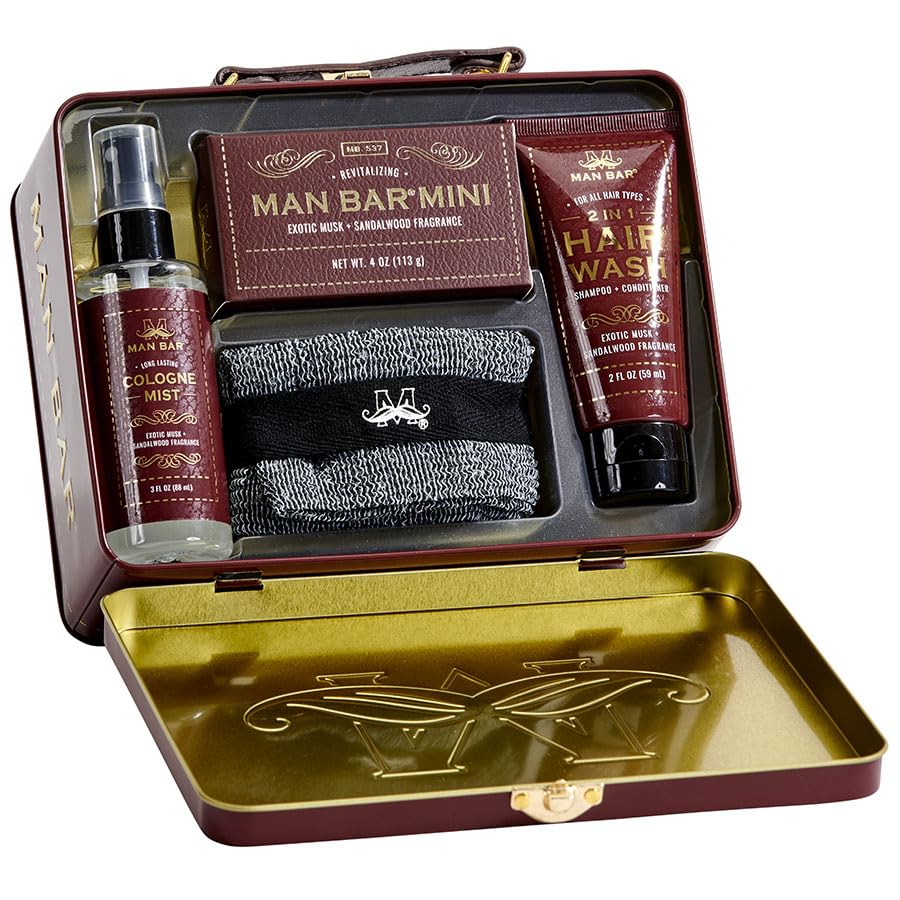 San Francisco Soap Company Man Bar Travel Set - Spiced Tobacco | Created With the Man in Mind | No Harmful Chemicals - Good for all Skin Types - Made in the USA |