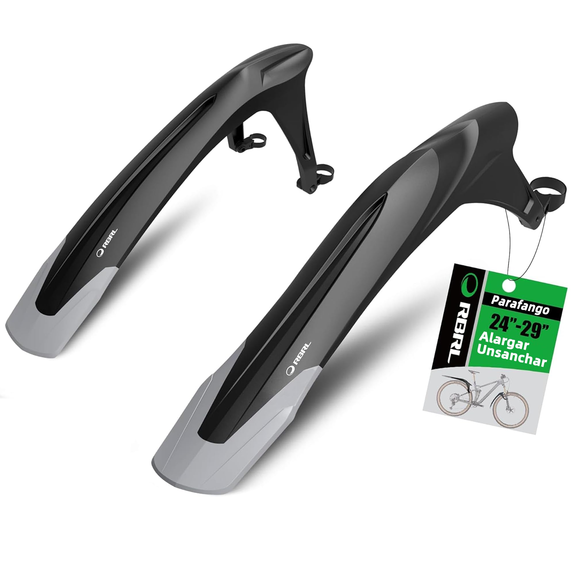 RBRL Parafango Bici, Parafango MTB Regolabile, Parafanghi MTB Universale da 24-29 Pollici Ispessito e Allargato, Parafanghi Bici Elettrica/Mountain Bike per Proteggere da Spruzzi d'Acqua e Polvere