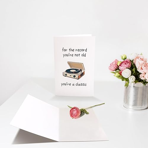 Miniatura 3 de Chenive Divertida tarjeta de cumpleaños de vinilo para él y ella, tarjeta de cumpleaños vintage para papá y abuelo, tarjeta de cumpleaños para