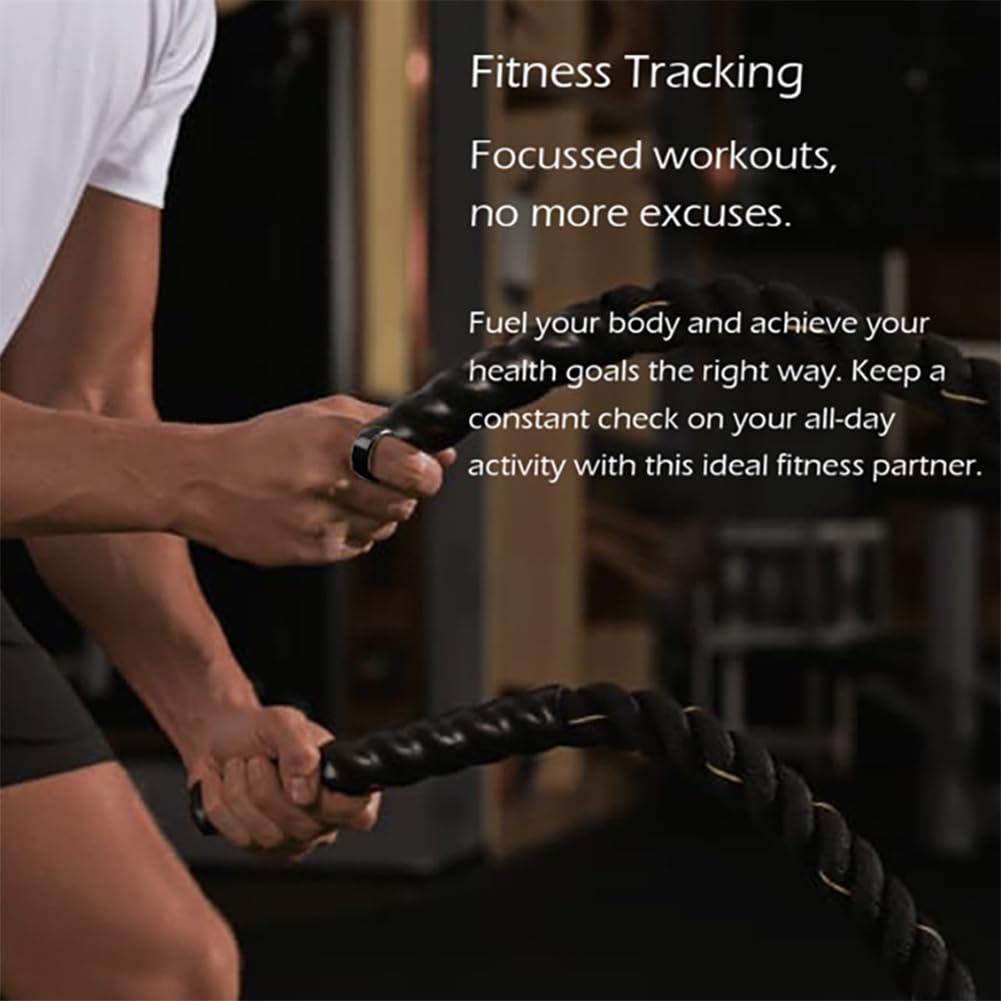 PEIXEN Cardiofrequenzimetro, Anello Intelligente indossabile, Fitness Tracker, Rilevatore di Sonno Multifunzione, Monitor Sanitario Leggero, Contapassi, Resistente all'Acqua Ip68 9 White
