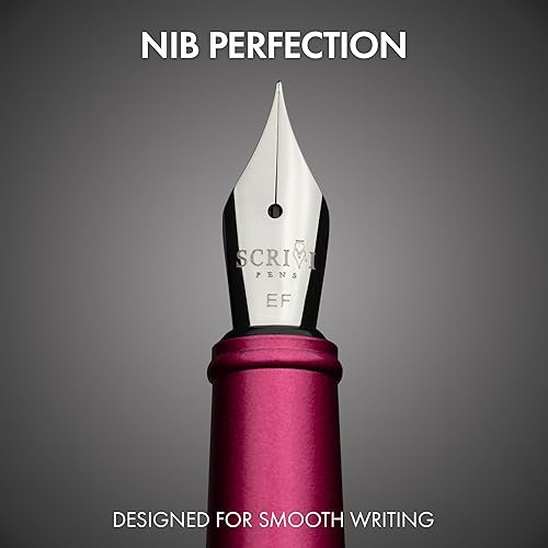 Vista 13 de Scrivi Pens Juego de plumas estilográficas de lujo, color negro, punta extra fina suave, incluye convertidor de tinta recargable, 5 cartuchos