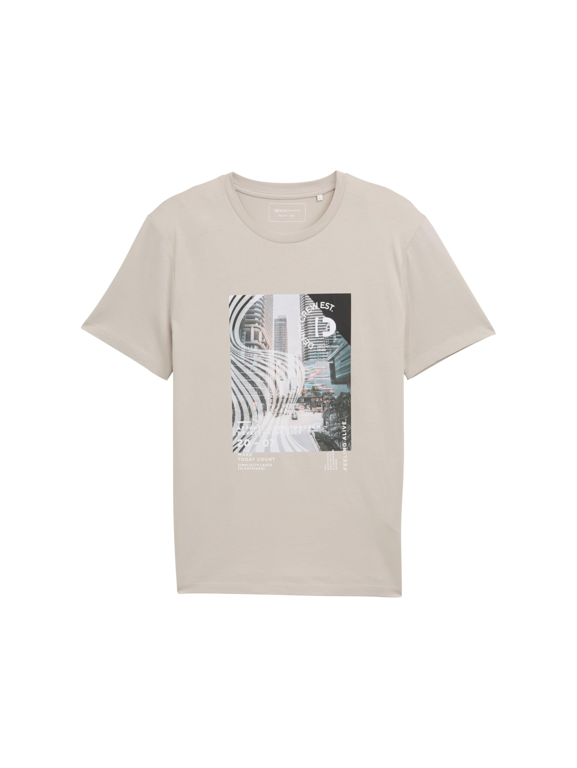 TOM TAILOR Denim Men's T-Shirt, 11754 Light Dove Grey, XL