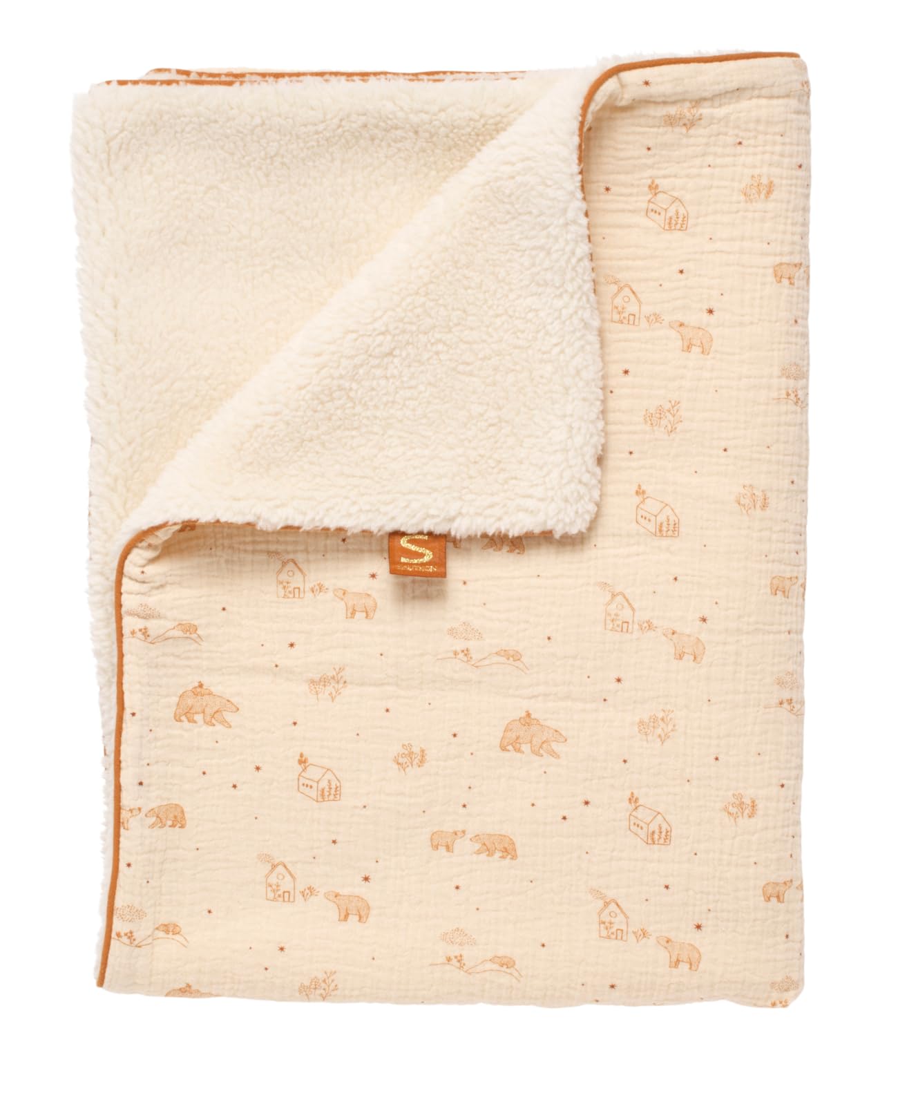 Sauthon Couverture bébé 75x100cm en Sherpa Beige