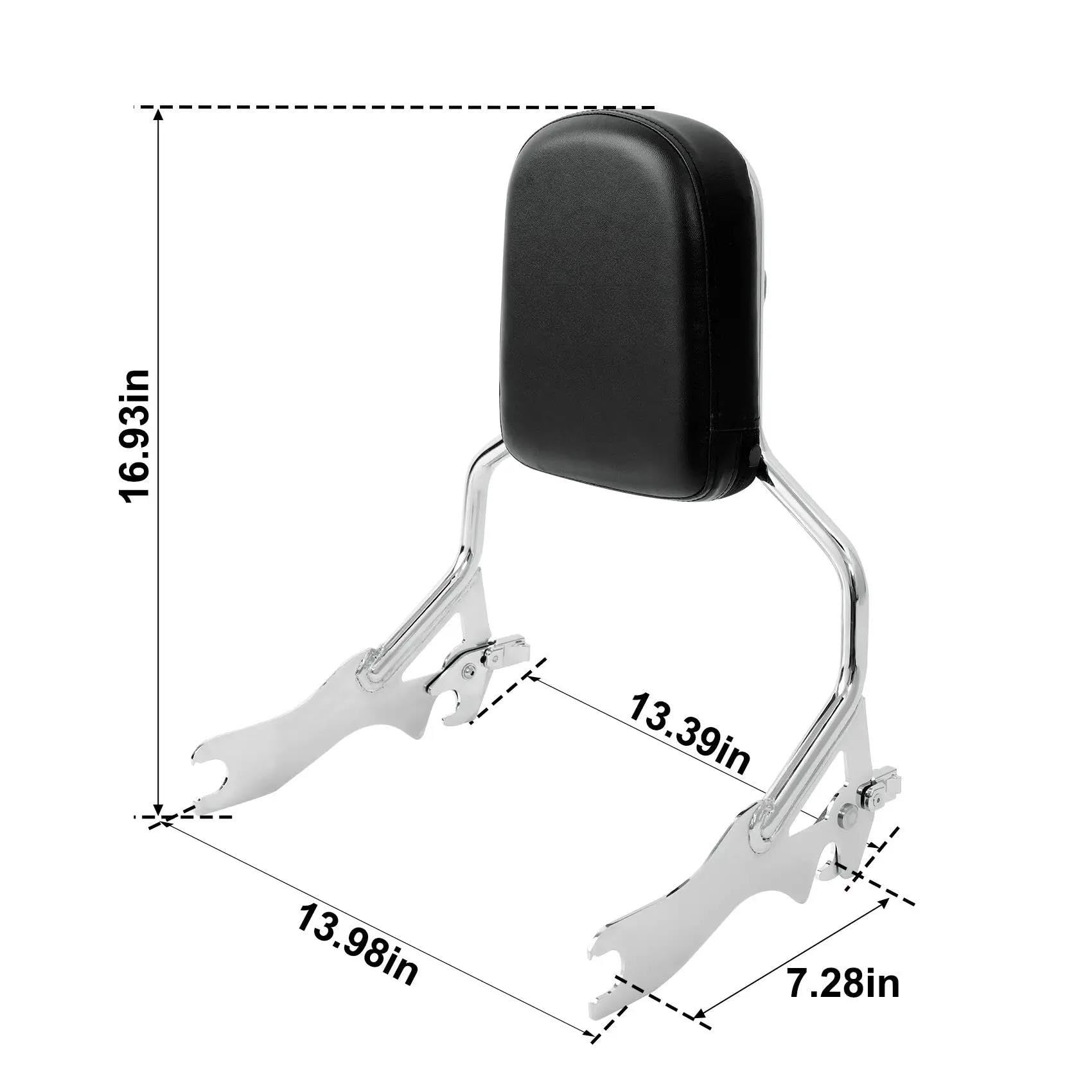 Schienale Sissy Bar per Moto con Imbottitura per H&Arley Fat Bob FXFB 2018-2019
