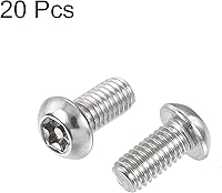 Vista 5 de uxcell Tornillo de máquina de seguridad Torx M6x12mm, 20 tornillos de cabeza plana en la columna interior, pernos de sujeción de acero inoxidable 304