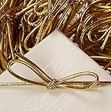 6 inch Gold Stretch Loops Shiny Metallic Braided Elastic Cords pack of 100