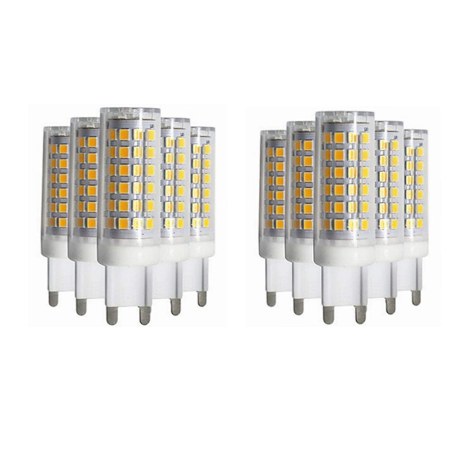 fengyan Casa bombillas Bombilla LED 10X G9, 7W (50W bombilla halógena equivalente), 450LM, CA 220V 230V 240V, ángulo de haz de 360 ​​grados, 3000K / 6000K, bombillas de bajo consumo [Clase de eficienc