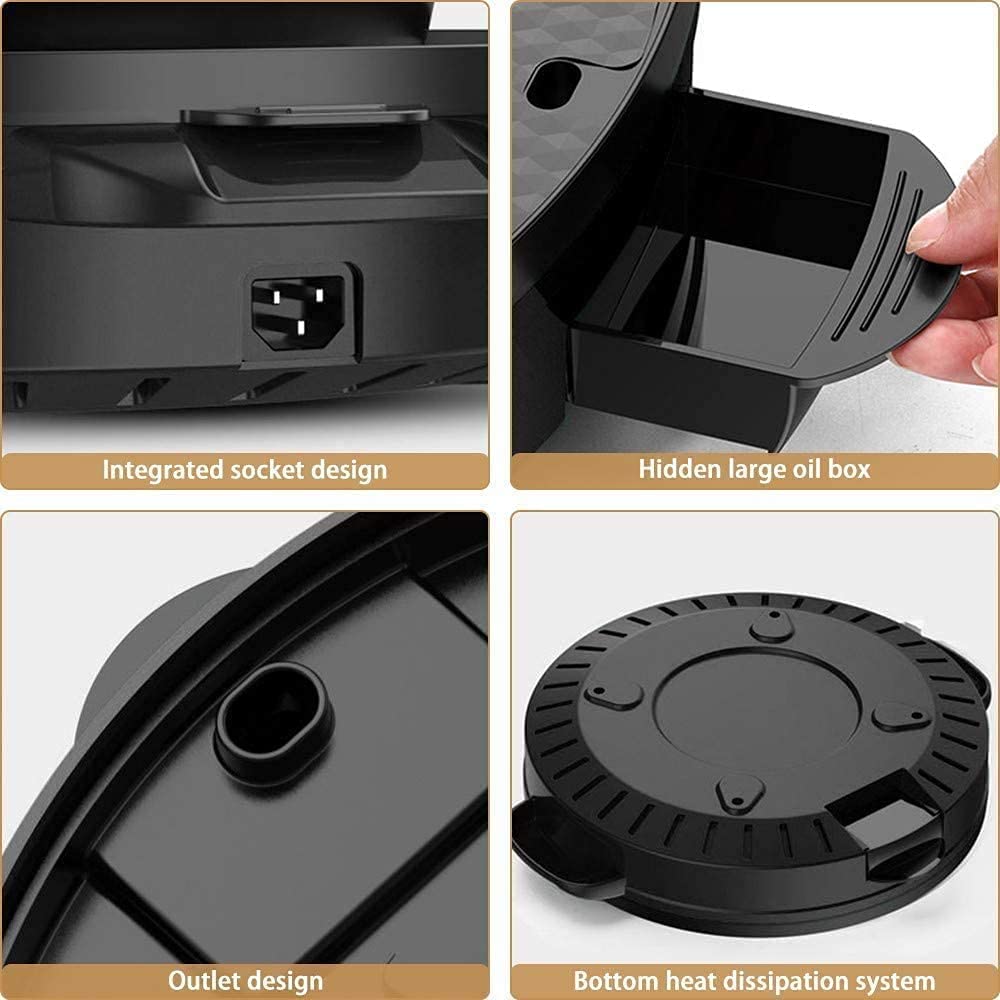 Parrilla Eléctrica Plancha de Asar 2 en 1 Olla Caliente eléctrica Parrilla para Barbacoa Shabu Pot con Control de Temperatura Independiente 1016(Color:Black)