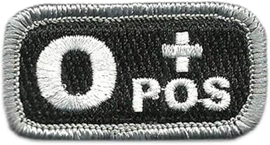 Tactical Blood Type Patches -"Type O Positive" - 2"x1"