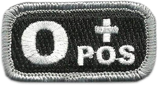 Tactical Blood Type Patches -"Type O Positive" - 2"x1"