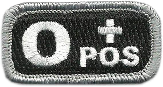Tactical Blood Type Patches -"Type O Positive" - 2"x1"