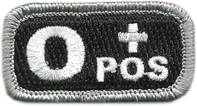 Tactical Blood Type Patches -"Type O Positive" - 2"x1"