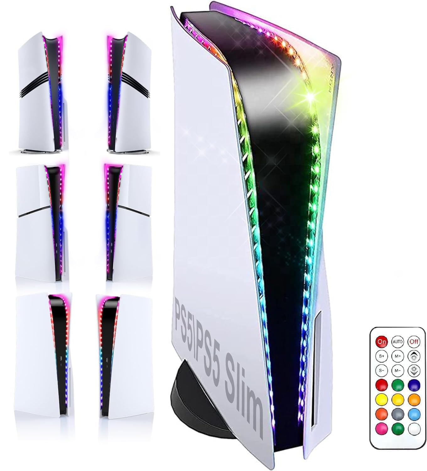 LED Light Strip for PlayStation 5/PS5 Slim Plates Console,358 DIY Modes 7 RGB Colors for PS5 Led Light, RGB LED Strip Light Kit Decoration Accessory for PS5 Disc&Digital Edition with Remote Control