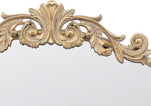 Miniatura 6 de Espejo redondo dorado de 36 x 39 pulgadas, espejo montado en la pared con marco de metal para baño y sala de estar