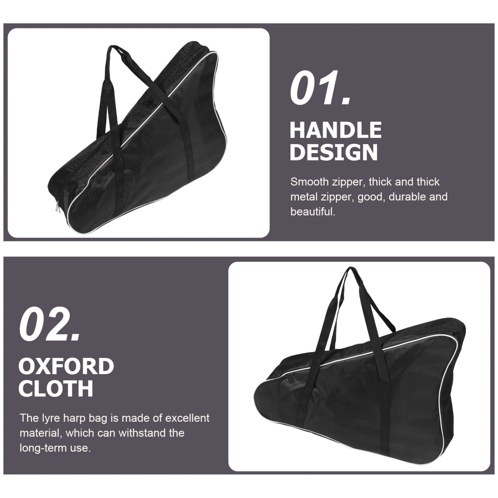 Universal Thicken Padded Lyre Harp Storage Bag - EVA Case for 19 String Harps - Image 6