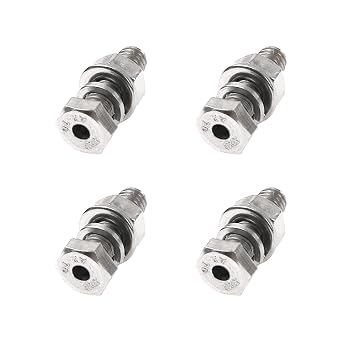 4Pcs 304 Stainless Steel Cylindrical Hollow External Hexagon Screw Lamp Threading Through Hole Bolt with Washers Nut M6x20