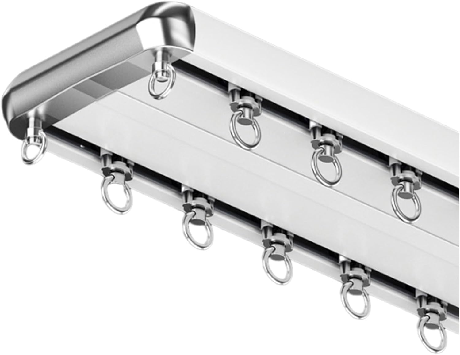 Heavy Duty Conjoined Double Track Curtain Rails - Aluminum Alloy Silence Ceiling Room Divider Set for Living Bedroom