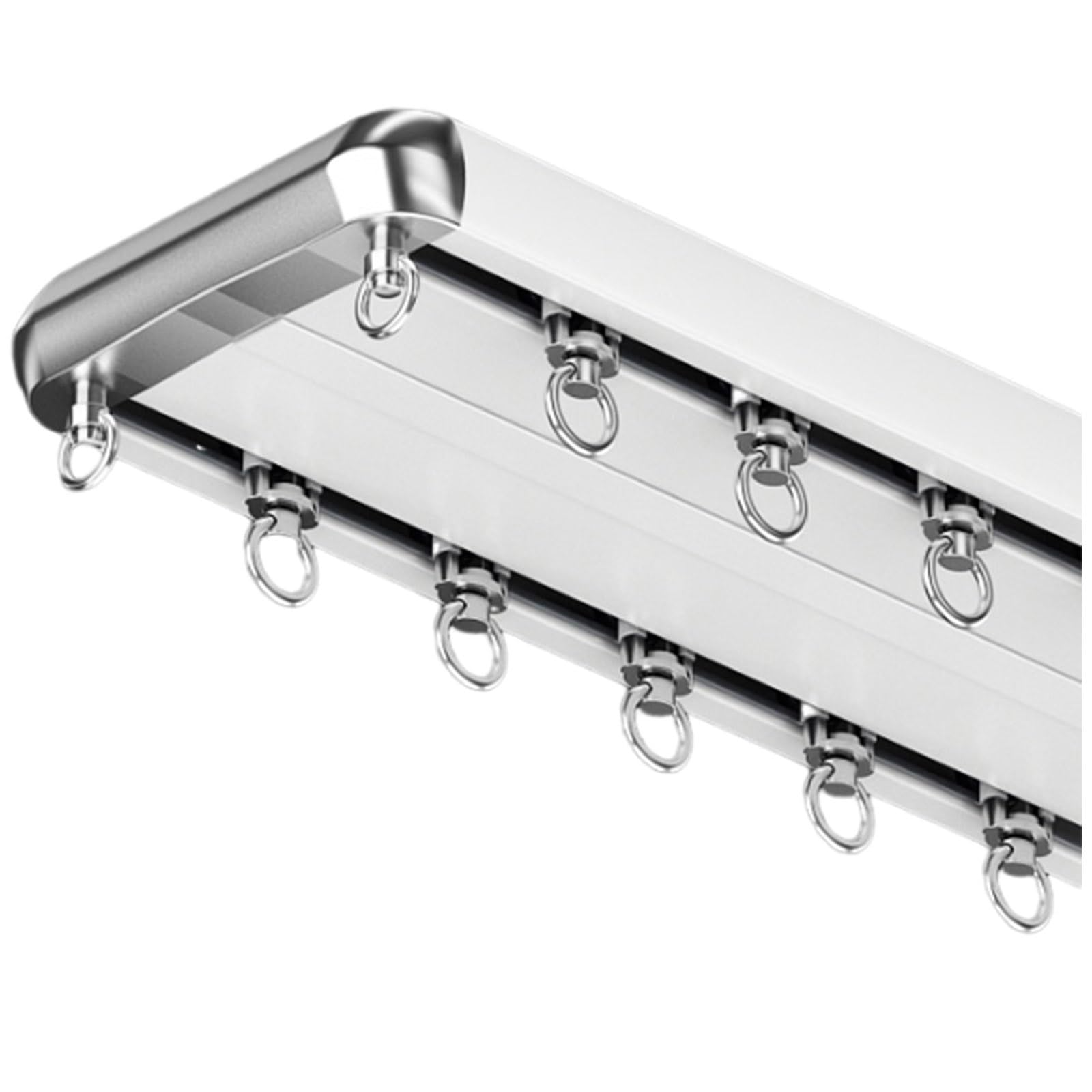 Conjoined Double Track, Heavy Duty Curtain Track, Aluminum Alloy Silence Curtain Rails, Room Divider Ceiling Track Set, For Living Room Bedroom(Color:B,Size:90cm/3ft) โ image 1