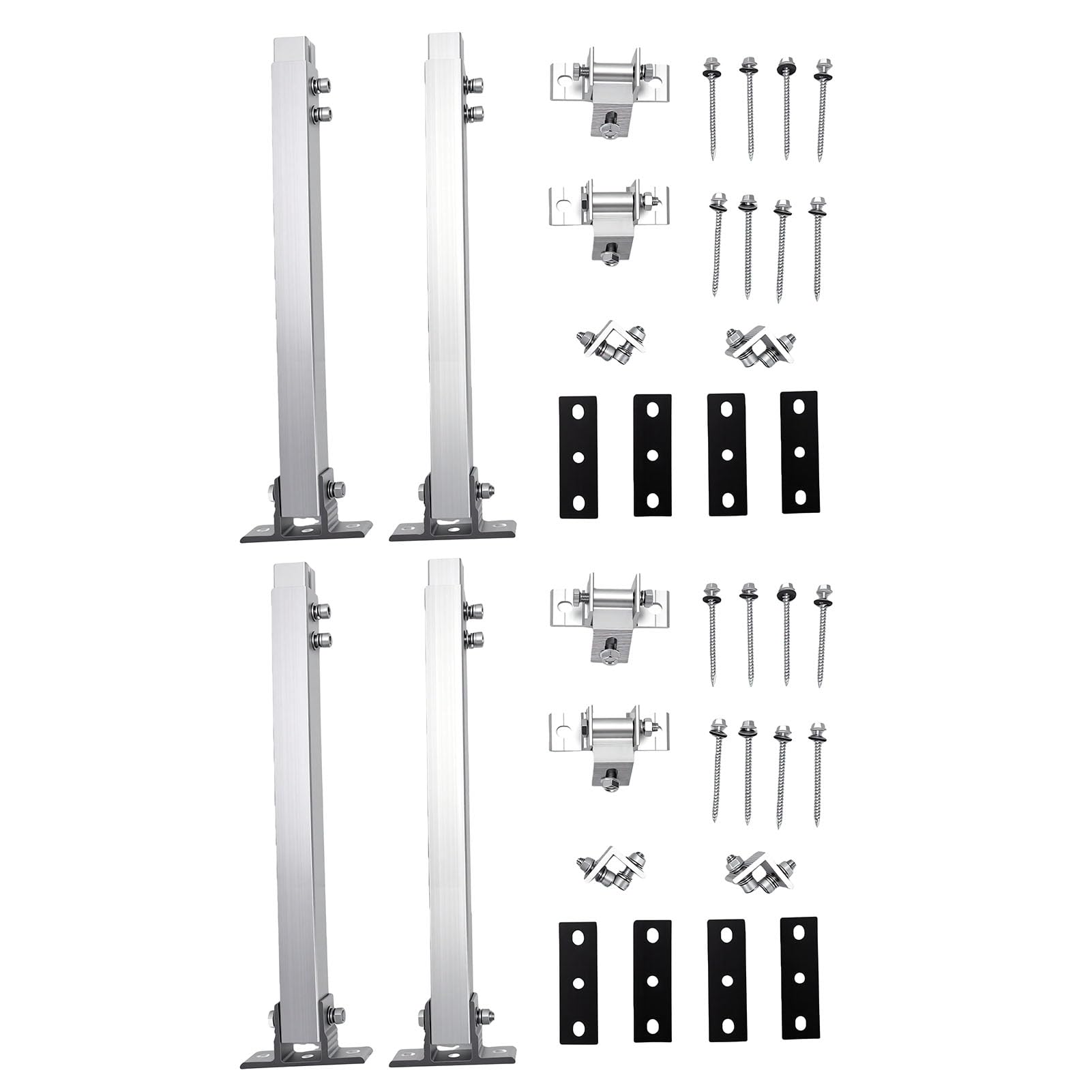 Generic Staffa di Montaggio per Pannello Solare Supporto Regolabile in Lega di Alluminio Durevole per Tetto del Balcone 2 Set di Inclinazione da 15 a 30 Gradi